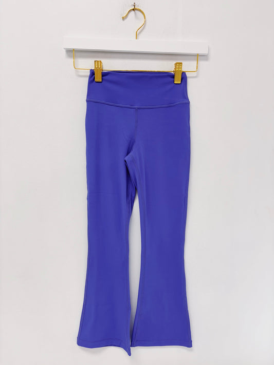 Pleat Purple Florie Flare Leggings