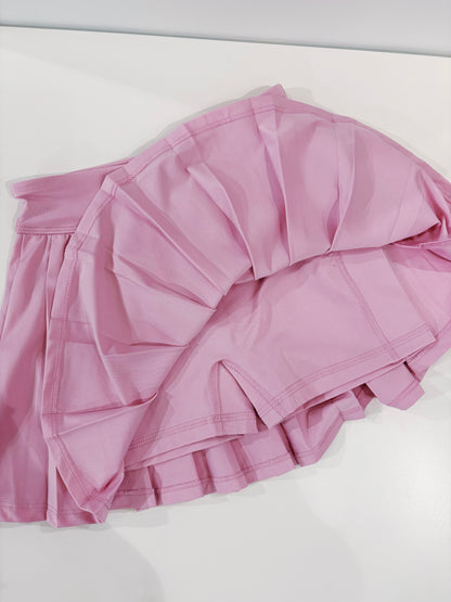 Pastel Pink Pleated Everyday Skort