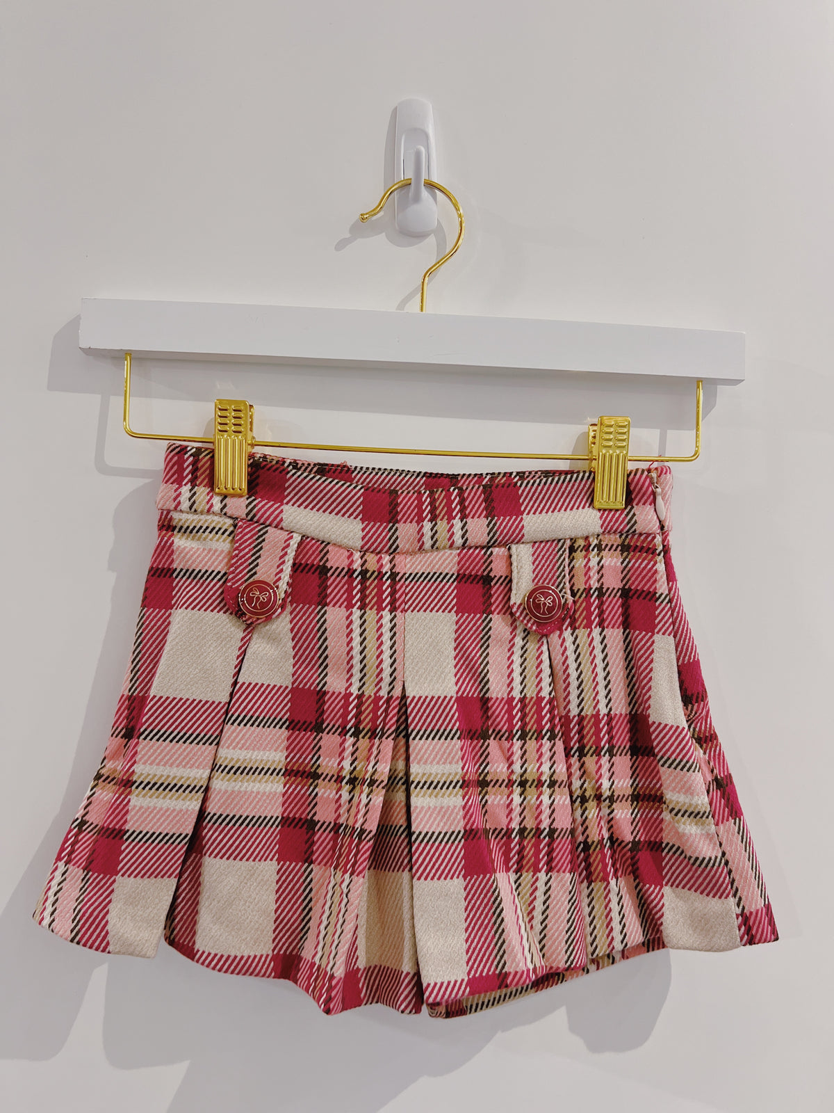 Mayoral Raspberry Plaid Shorts