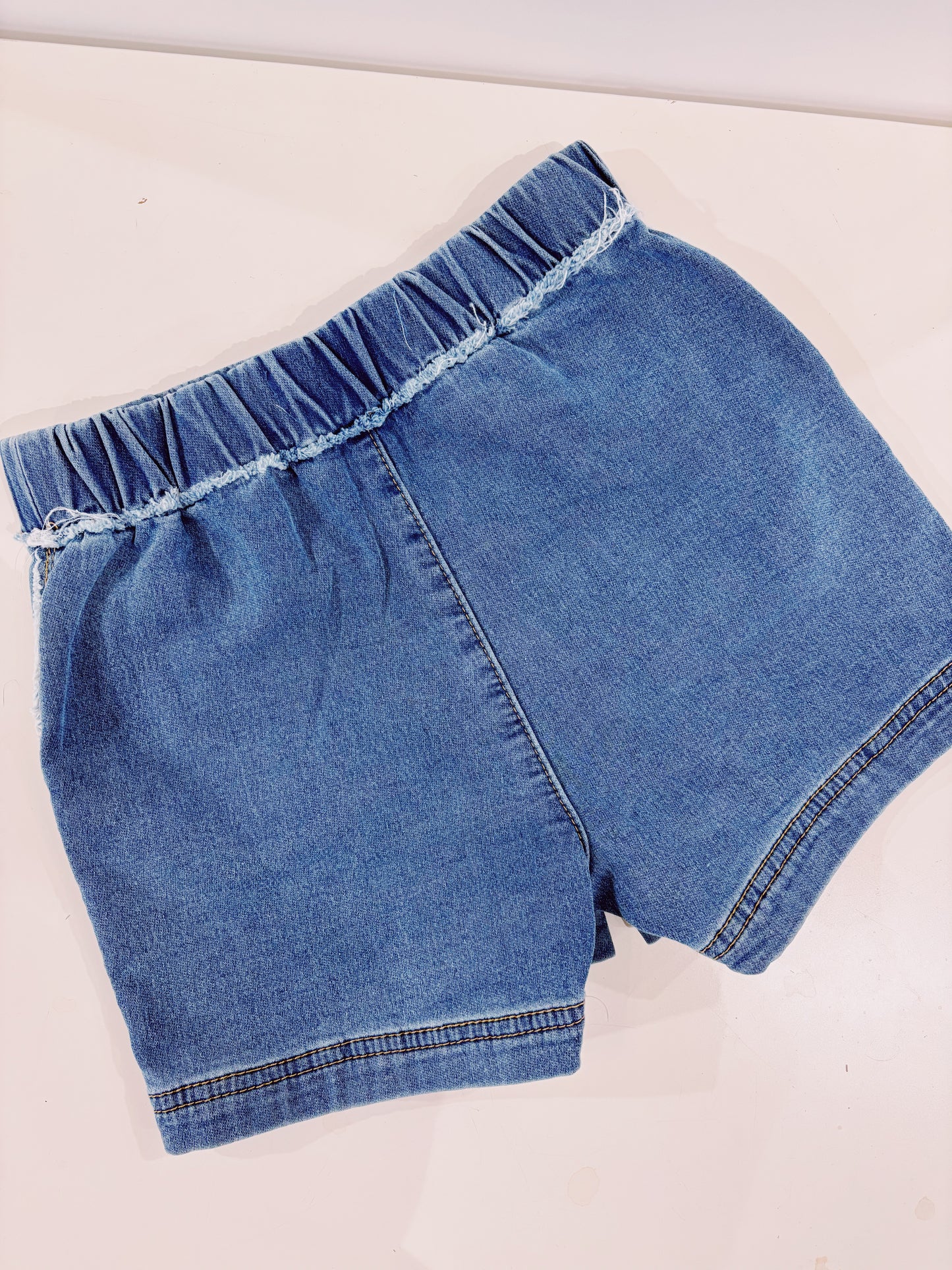 Indigo Soft Stretch Denim Shorts