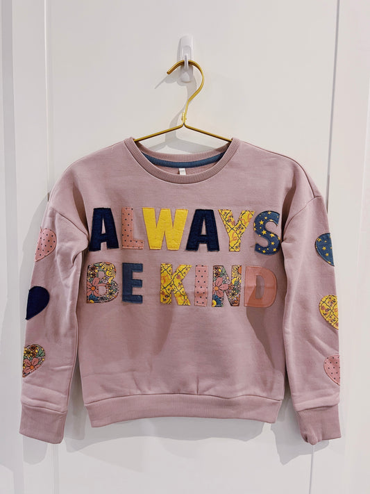 Sweet Soul Always Be Kind Applique Sweatshirt