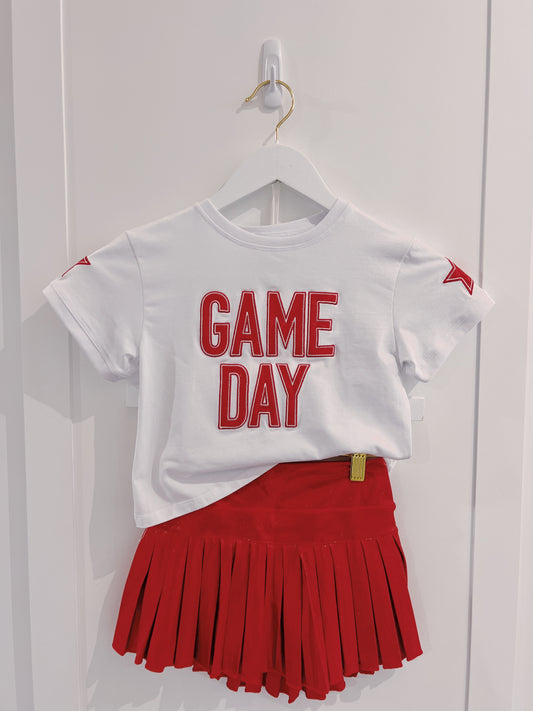 Azarhia Crimson Shimmer Applique Boxy Tee