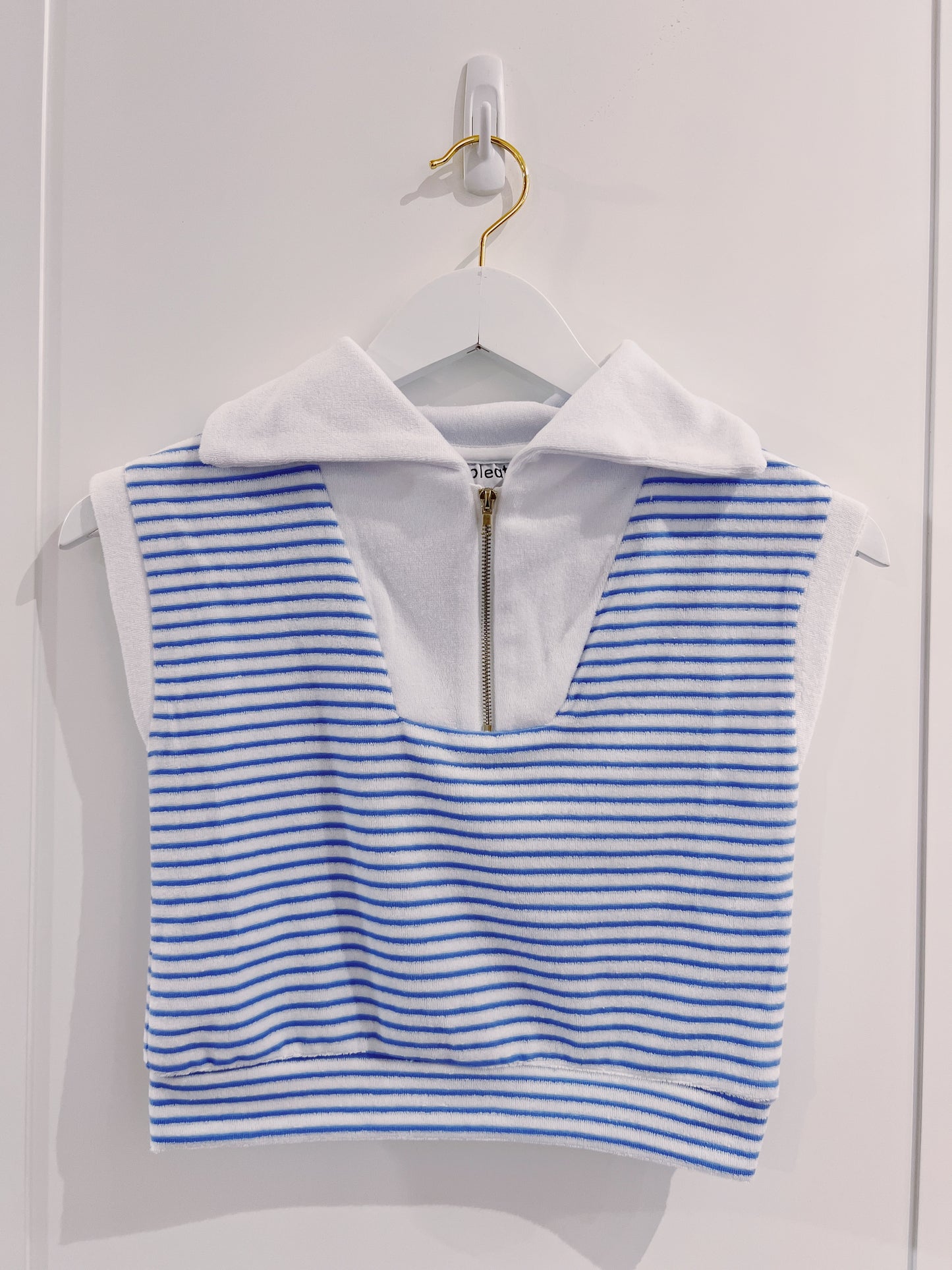 Blue/White French Terry Callie Top