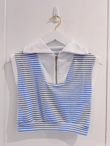 Blue/White French Terry Callie Top