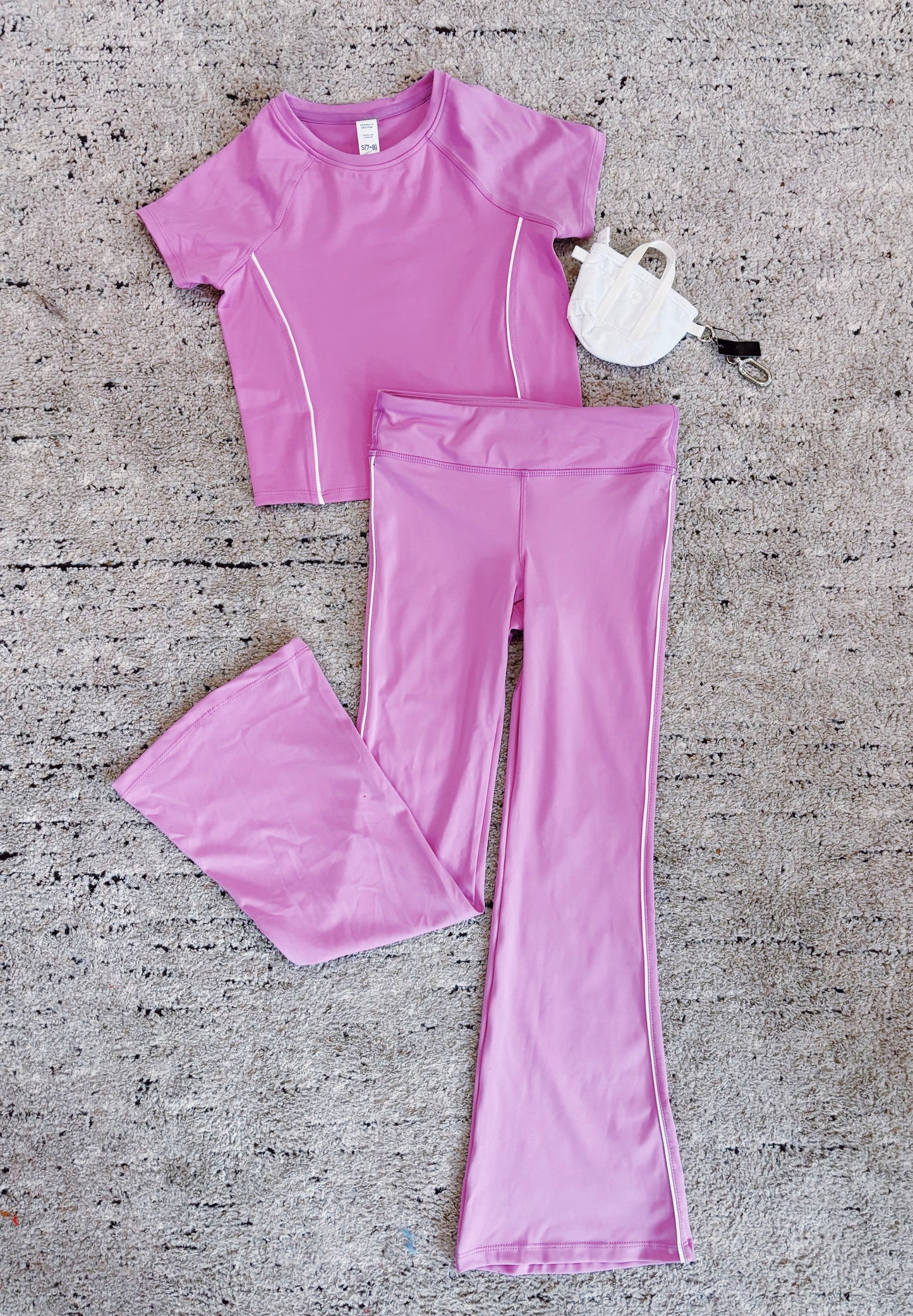 Pink Bloom Piped Flare S/S Legging Set