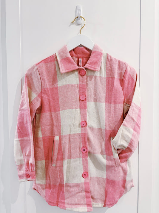 Pink Check Flannel Shacket