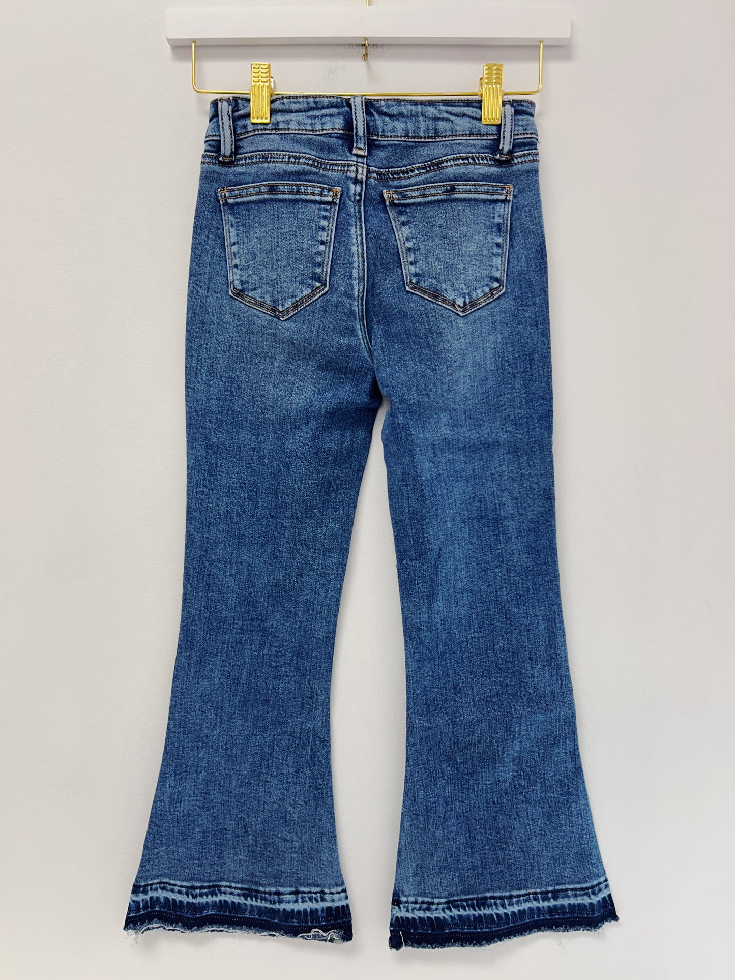 Tractr Distressed Hem Flare Jean
