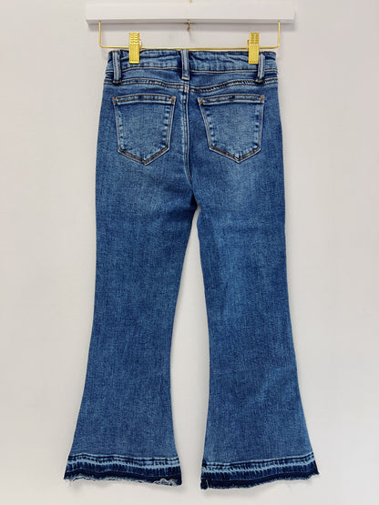 Tractr Distressed Hem Flare Jean