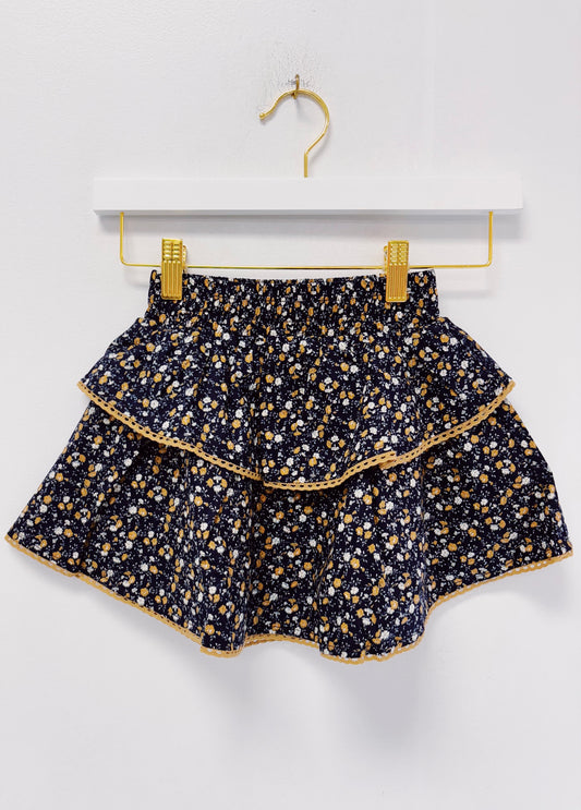 Pleat Midnight Floral Parker Skirt