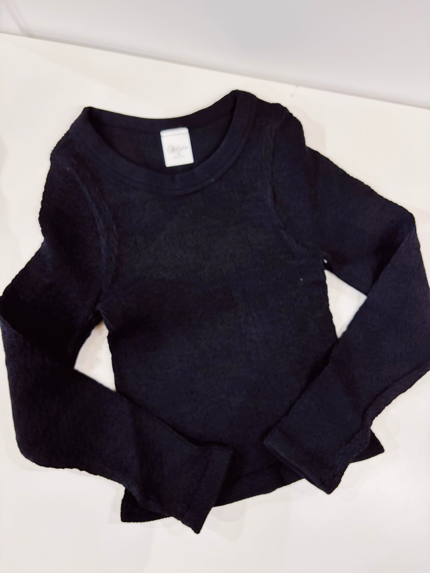 Suzette Black L/S Smocked Top