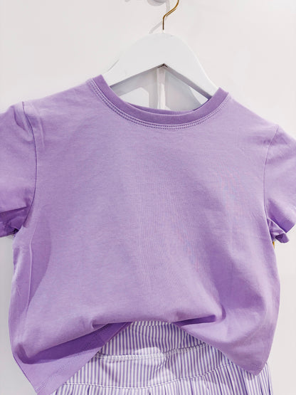 Azarhia Solid Boxy Tee- Lavender