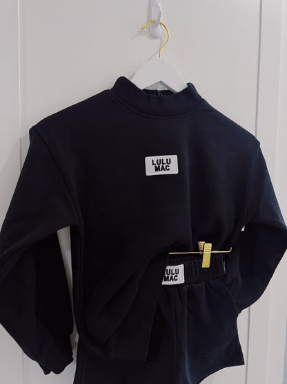 LuLu Mac Kid Terry Cloth Top- Black