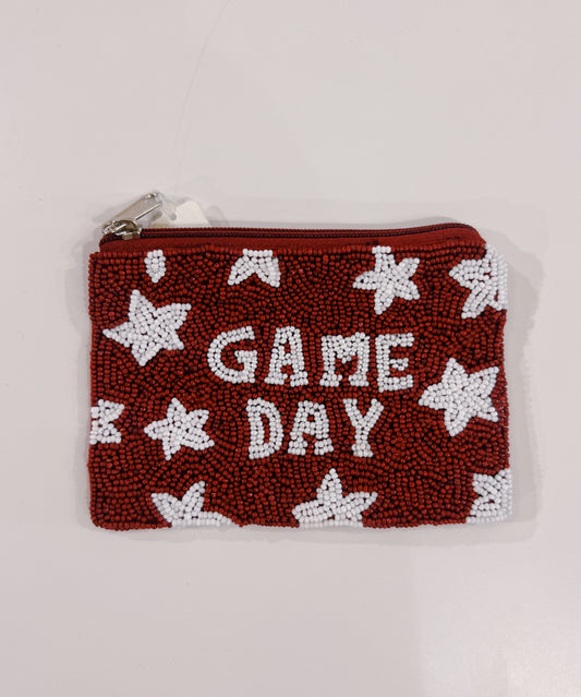Game Day Beaded Coin Pouch