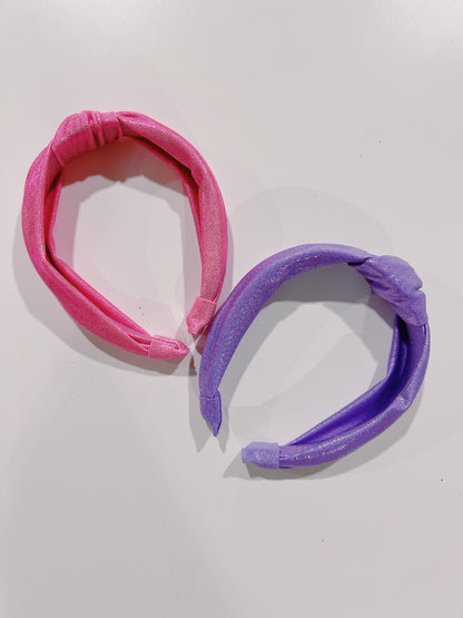 Azarhia Lavender Shimmer Top Knot Headband