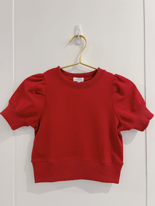 Pleat Red Riley Sweatshirt