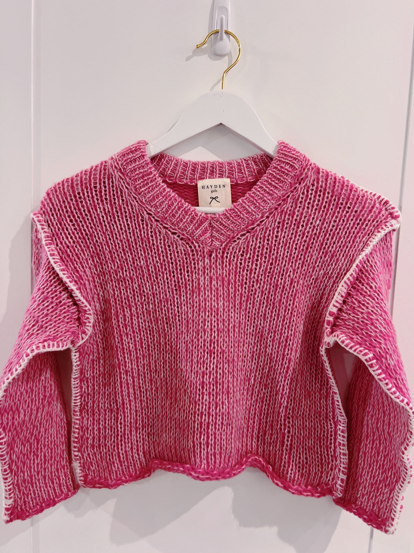 Hayden Pink V-Neck Sweater