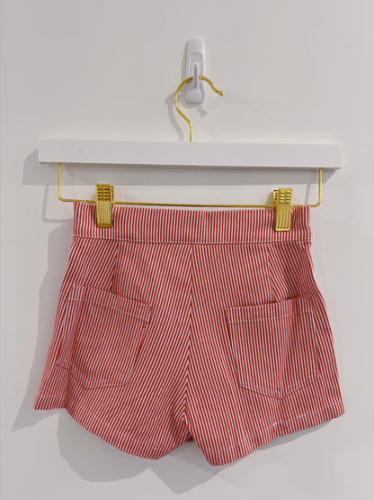 Red Stripe Wrap Skort