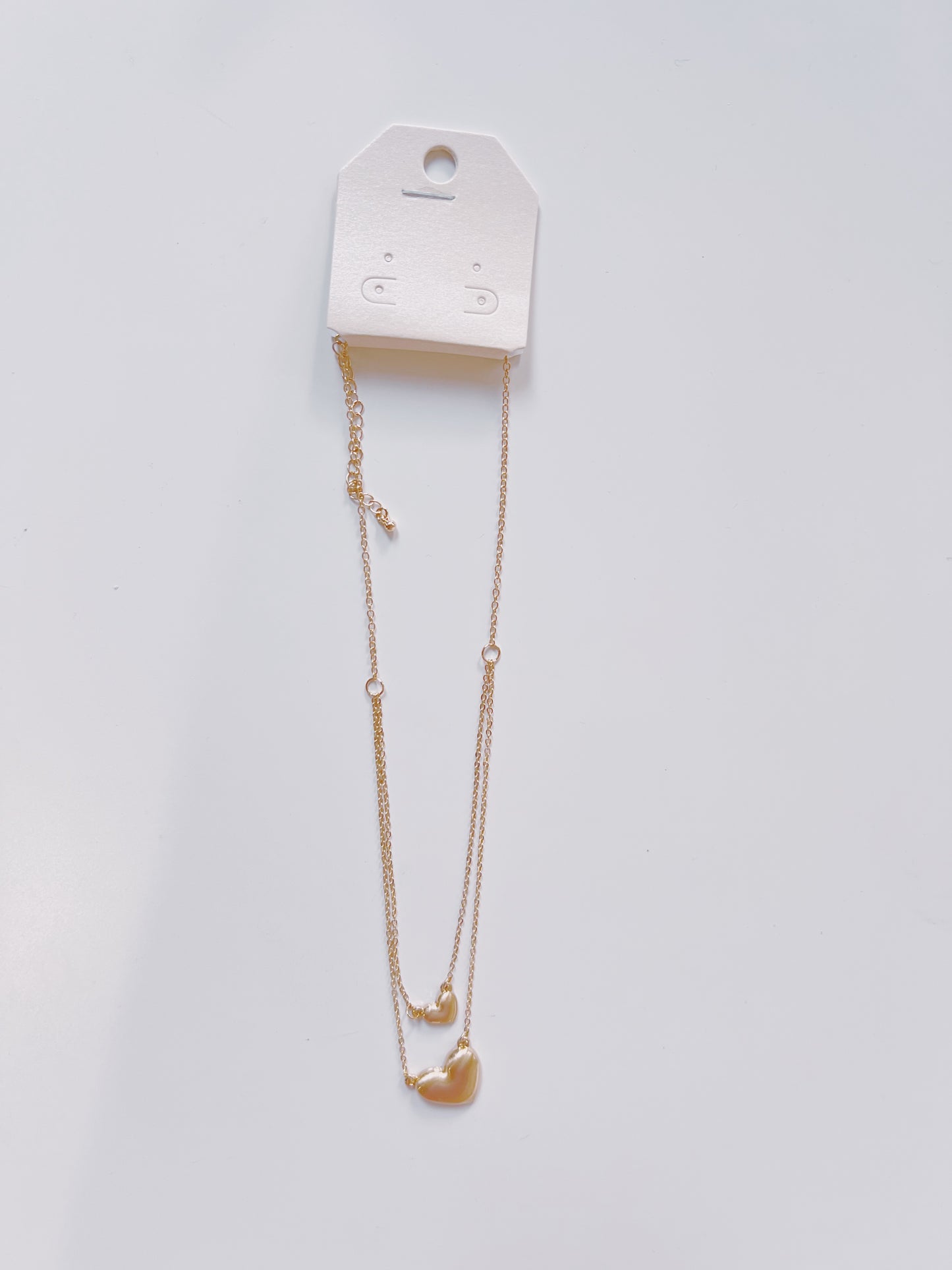 Gold 2 Layered Heart Necklace