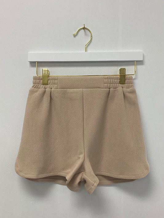 Sadie & Sage Beige Elastic Waist Knit Shorts