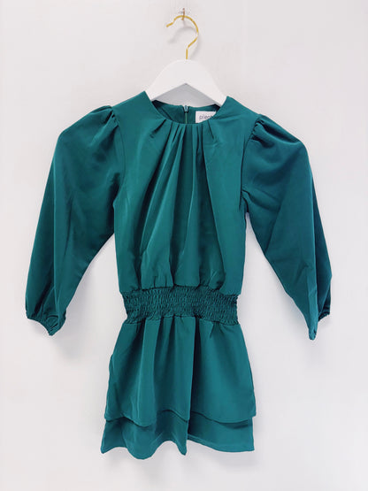 Pleat Dark Green Ruby Dress
