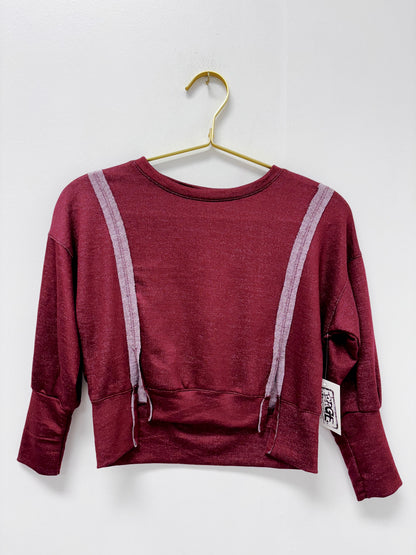 Erge Burgundy French Terry L/S Top