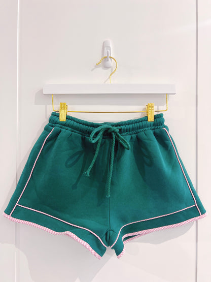 Peach Love Hunter Green Shorts