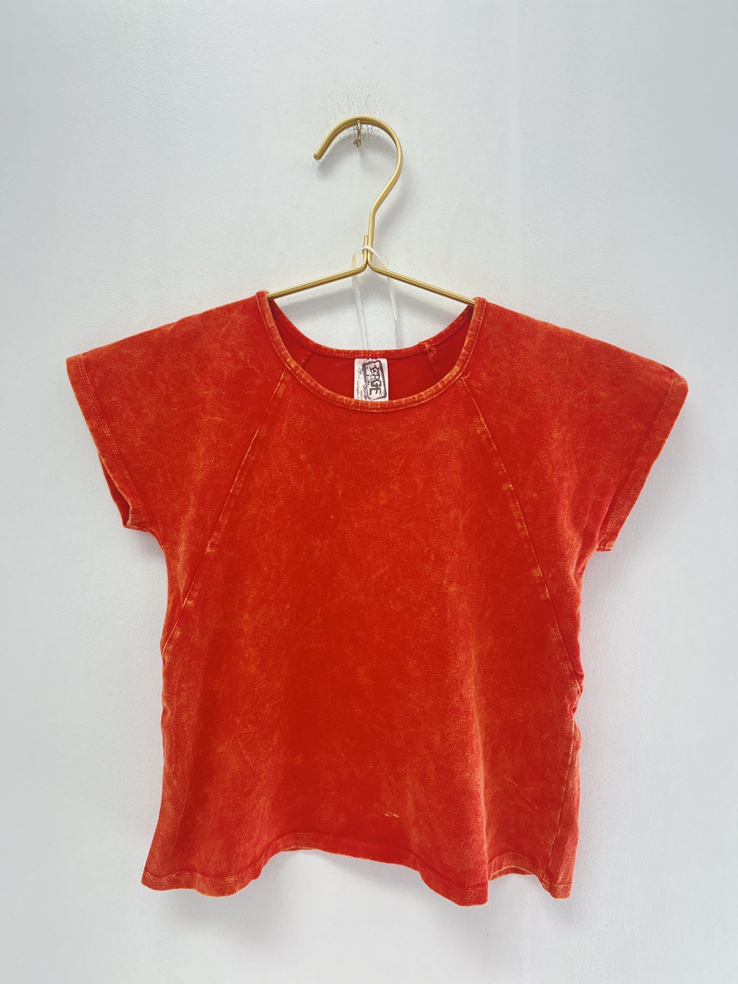Erge Red Vintage Washed S/S Top
