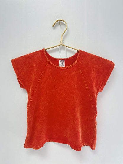 Erge Red Vintage Washed S/S Top