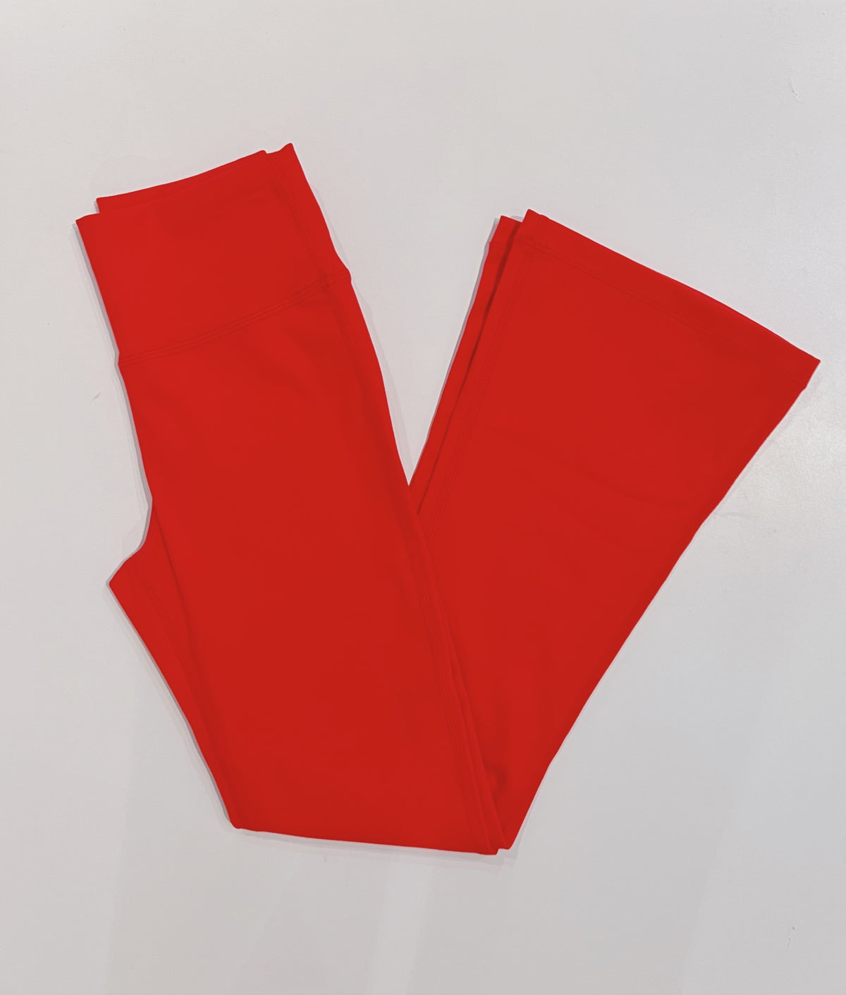 Pleat Red Florie Flare Leggings