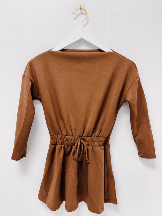 Good Girl Coffee Modal Knit Boat Neck Dress