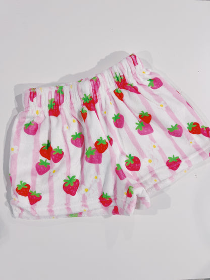 Strawberry Stripes Plush Shorts