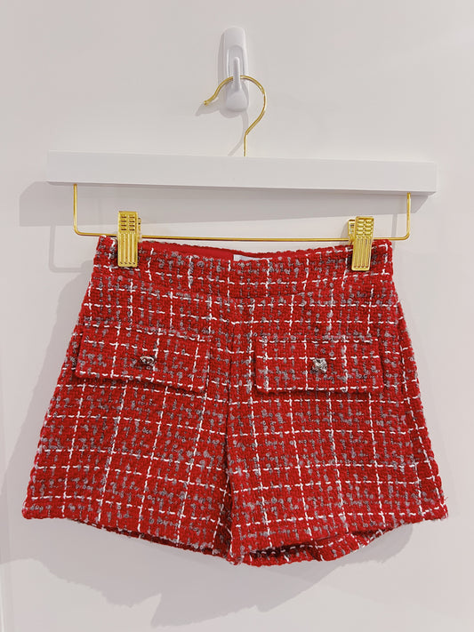 Mayoral Red Tweed Shorts