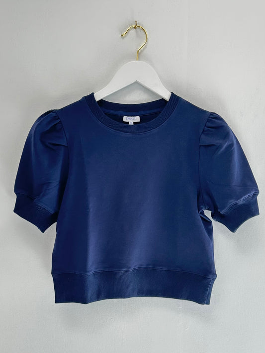 Pleat Navy Riley Sweatshirt