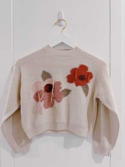 Mayoral Cream Floral Sweater