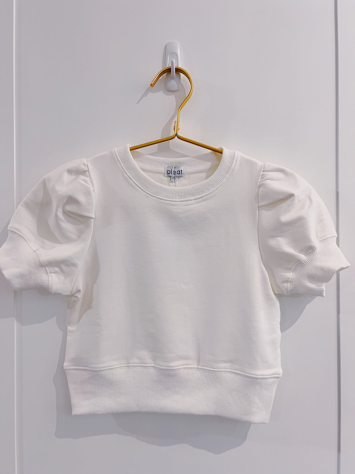 Pleat White Riley Sweatshirt