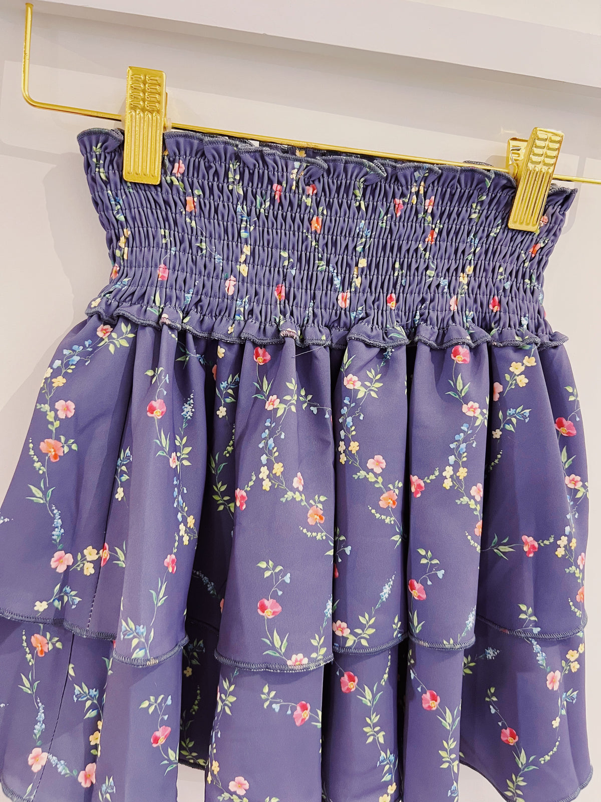 Pleat Navy Vine Scottie Skirt