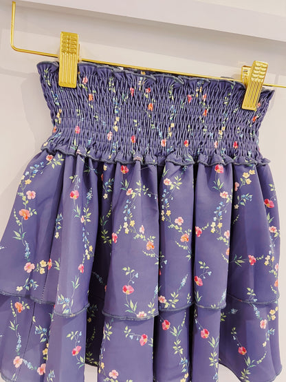Pleat Navy Vine Scottie Skirt