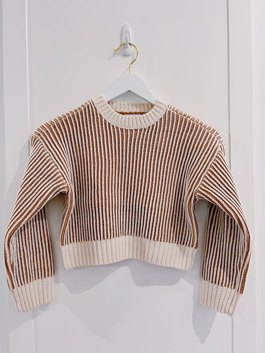 Design History Brown/Ivory Stripe Sweater
