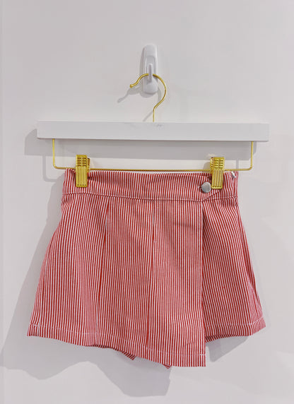 Red Stripe Wrap Skort
