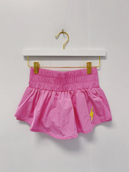 Little Olin Pink Gathered Mini Skort