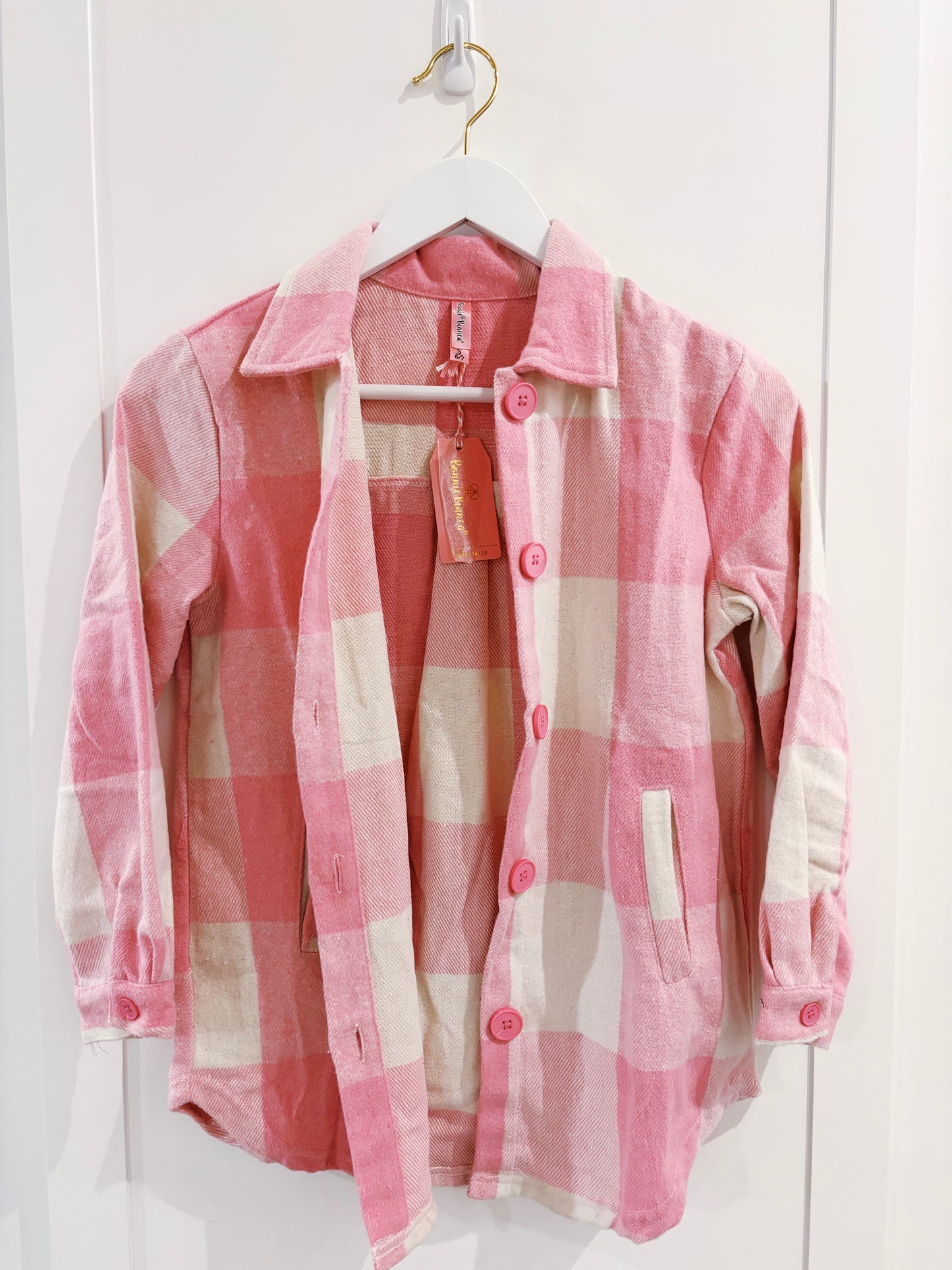 Pink Check Flannel Shacket