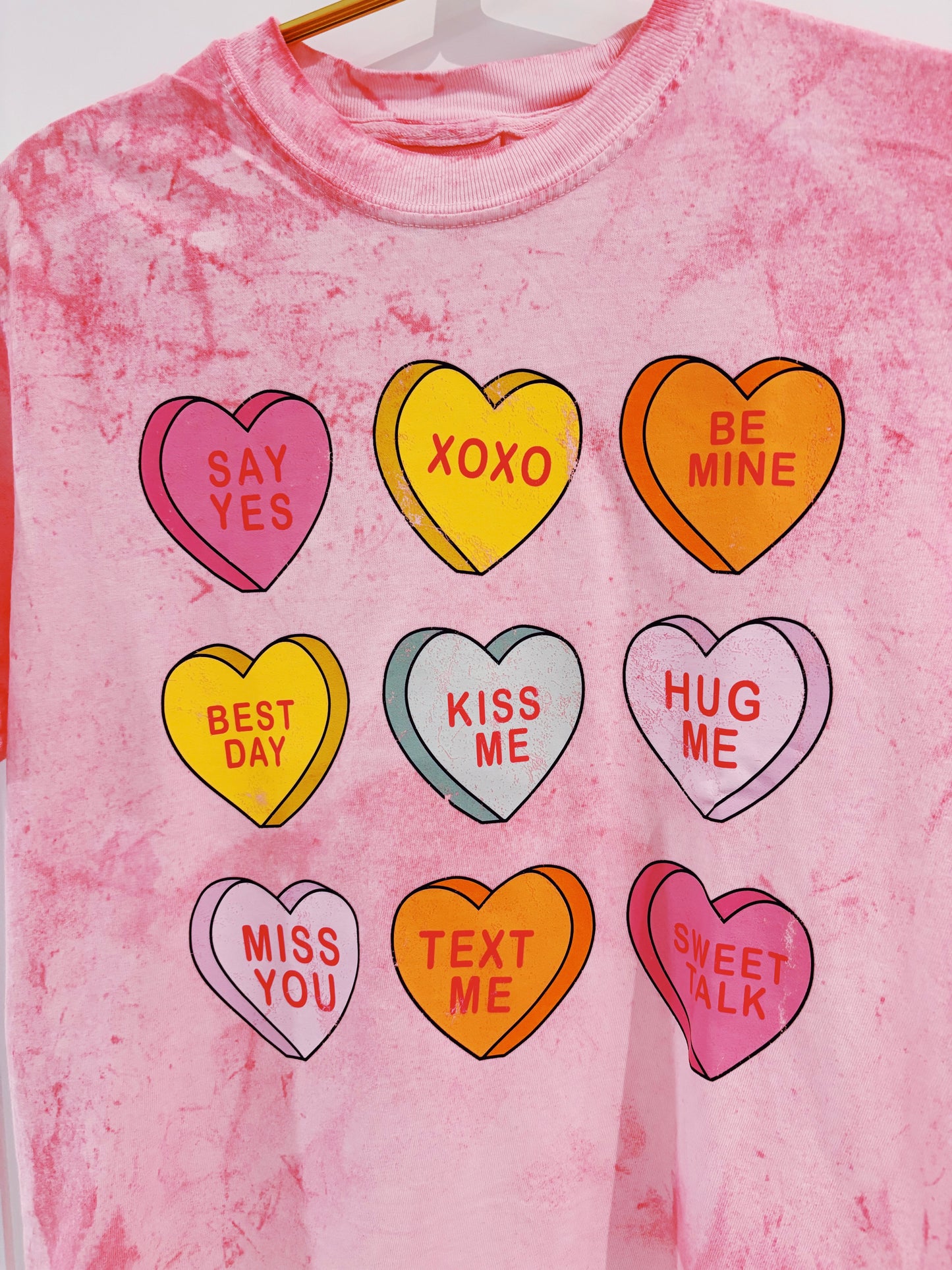 Distressed Conversation Hearts Graphic Tee