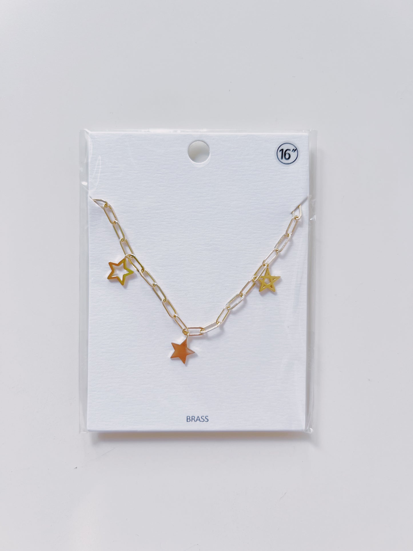 Gold 3 Star Chain Necklace