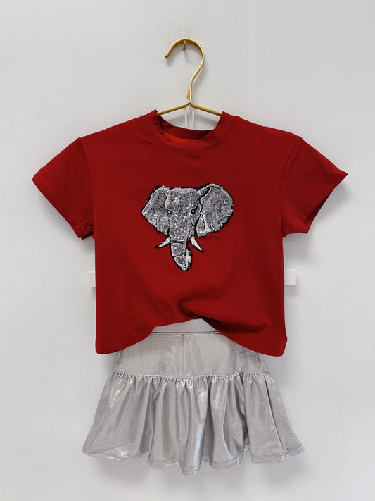 Azarhia Gathered Skort- Silver Shimmer