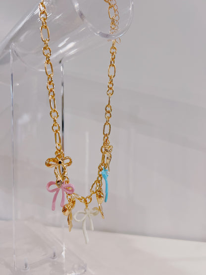 Pastel Bow Charm Necklace