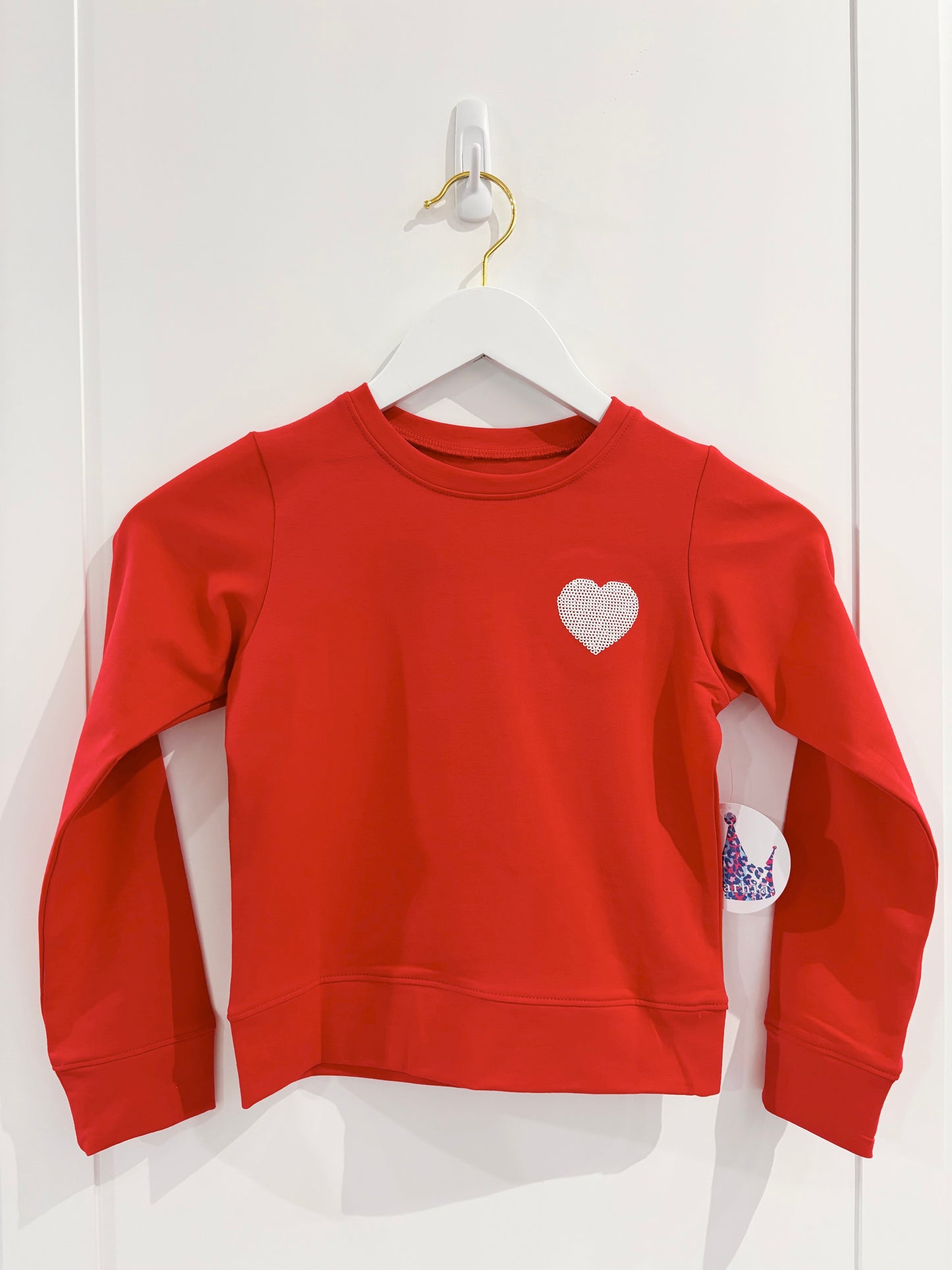 Azarhia Red Sequin Heart L/S Tee