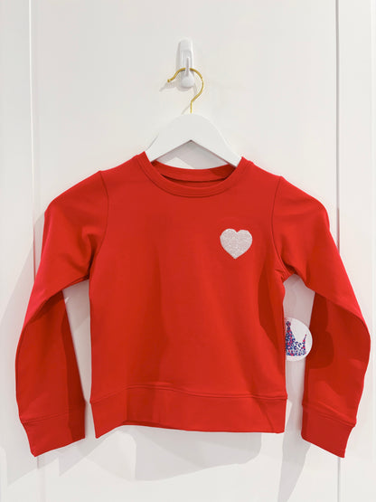 Azarhia Red Sequin Heart L/S Tee