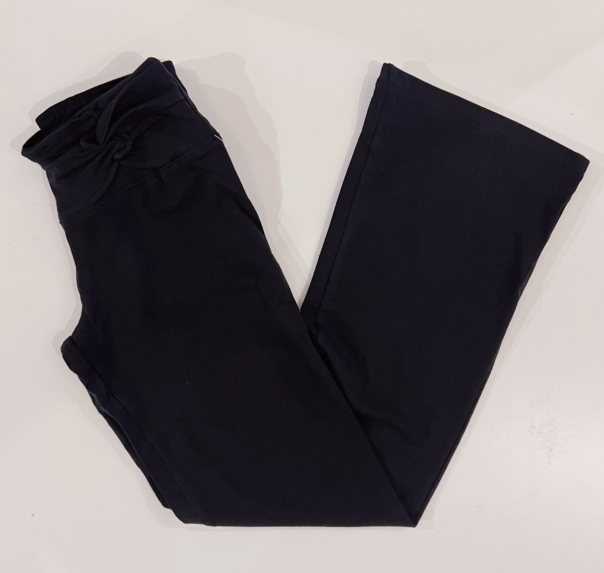 Paper Flower Black Twist Front Flare Pants