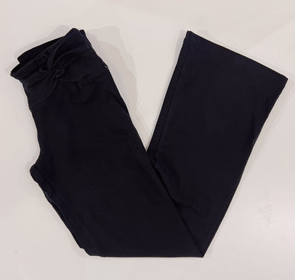 Paper Flower Black Twist Front Flare Pants