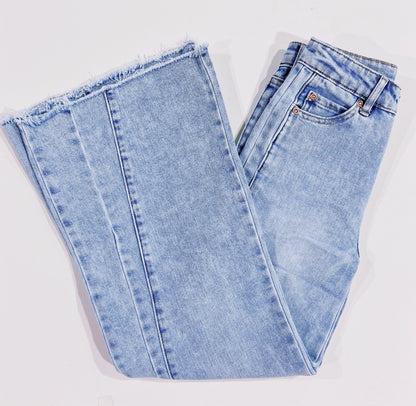 Tractr Light Indigo Fray Hem Denim Jean